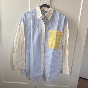 Zara striped colorblock collared shirt - size medium